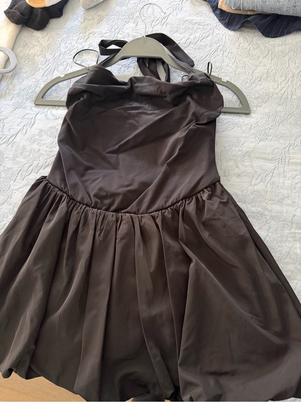 Black Halter bubble Dress